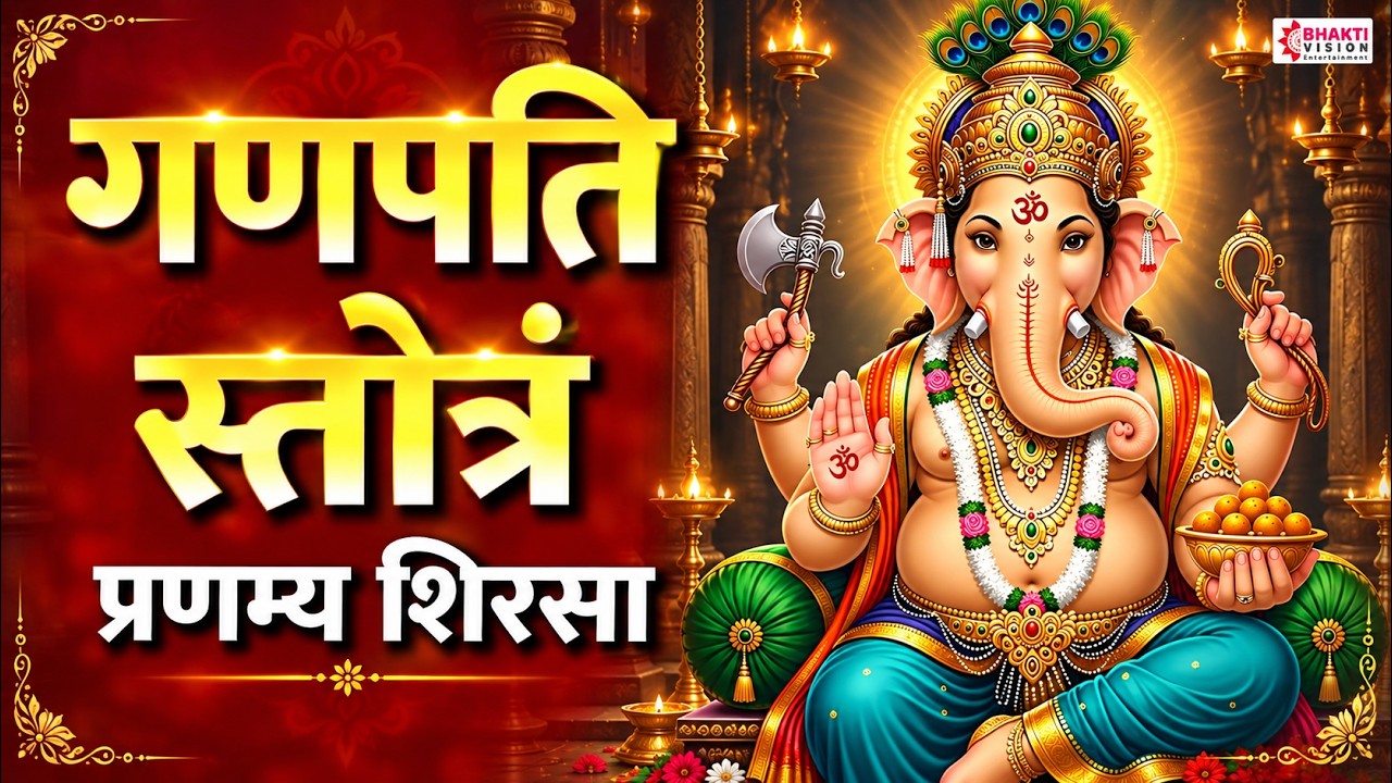 Ganpati Stotra | Pranamya Shirasa Devam Gauri Putram Vinayakam | Ganpati Stotram With Lyrics