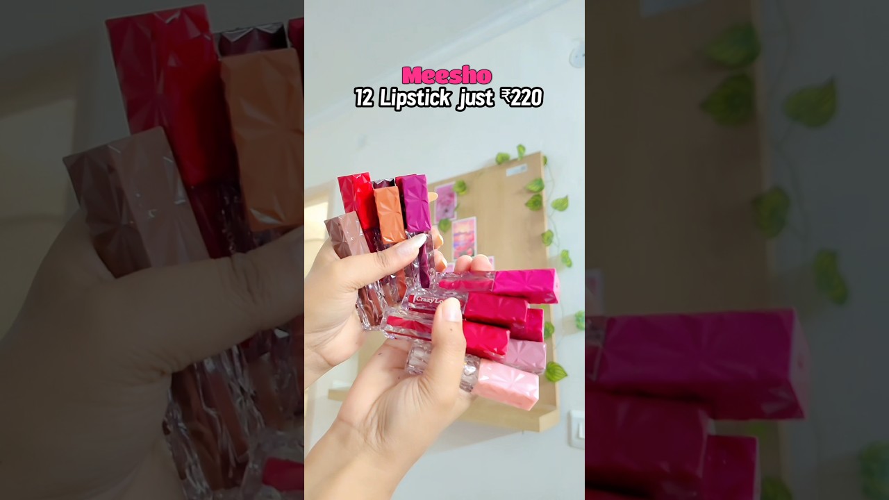 12 lipstick just₹220 from Meesho 😍 #meesho #meeshofinds #beautyproducts #lipstick