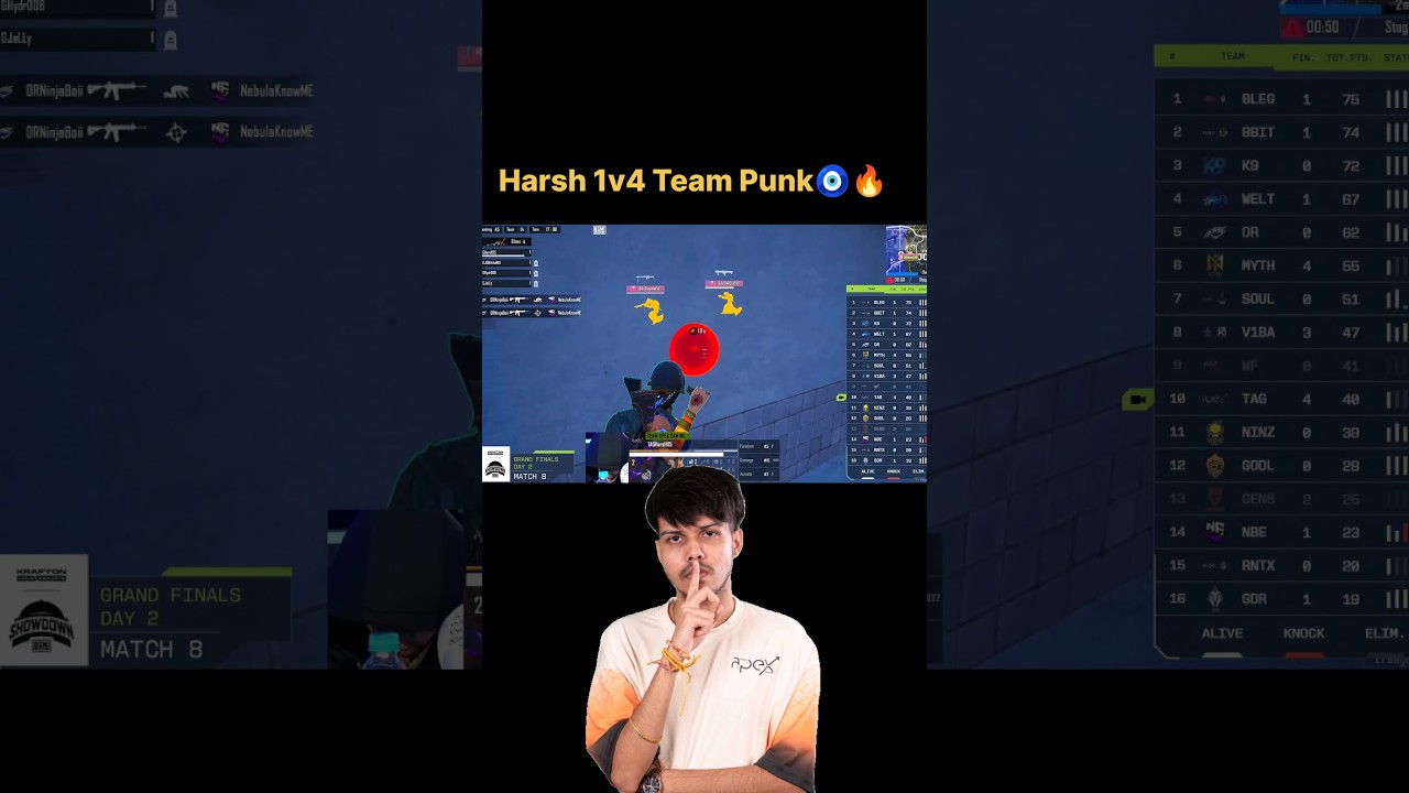 Harshujod 1v4 Team Punk🔥🥶@HarshhBGMI #bmsd #esports #navratri2026 #tagharsh