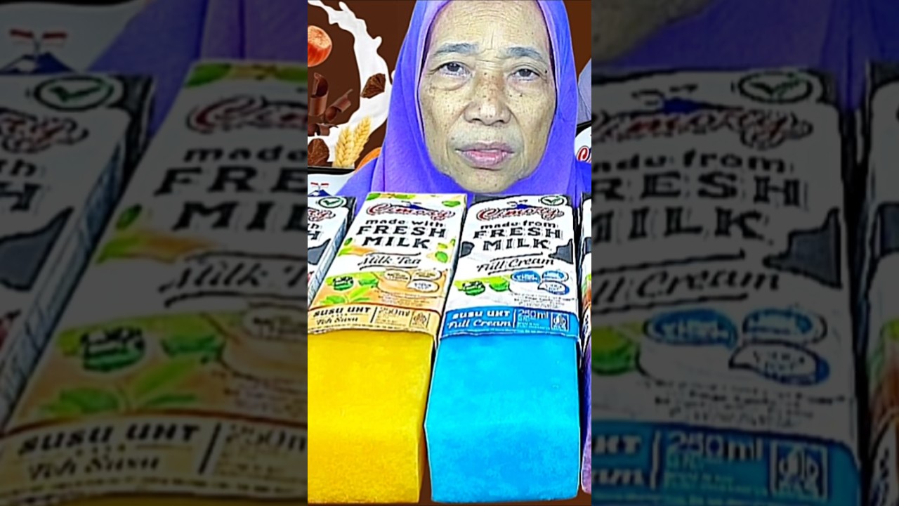 PUDING SUSU KOTAK Cimory Choco Malt , Milk Tea #mukbang #asmr