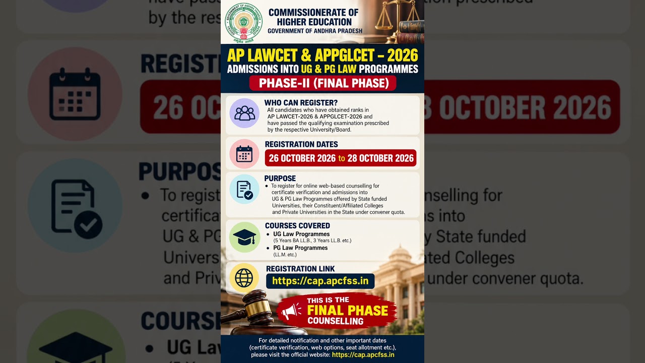 AP LAWCET 2026 Second Phase Counselling Dates | Career Guidance