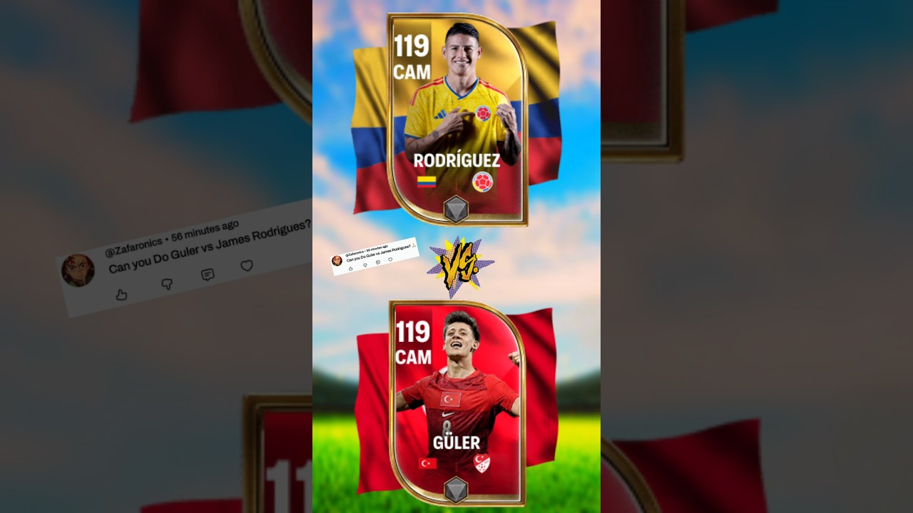 World's Game Edition 🌍 : Güler 🧒🏻 vs James Rodríguez 🧑🏻 | WHO ACE'S 🤔 #fcmobile #comparison #fifa