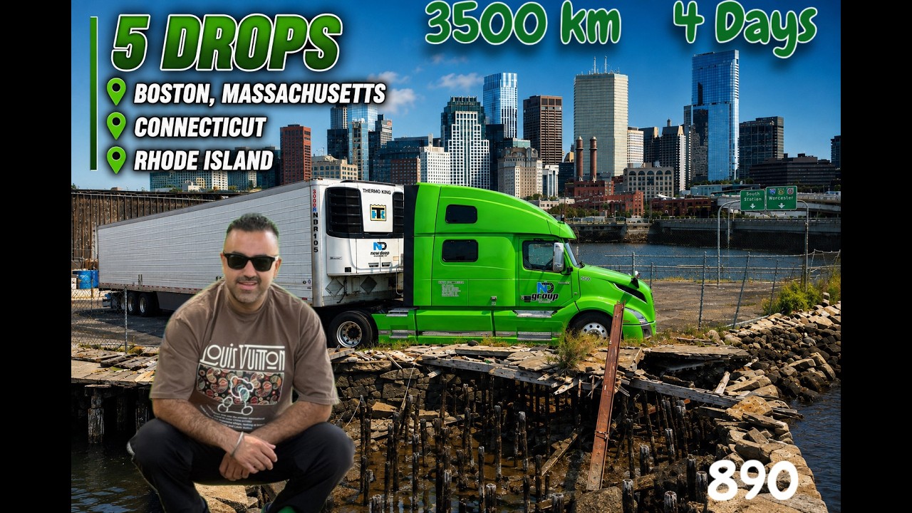 3500 km Solo Truck Trip Winnipeg🇨🇦 to BOSTON 🇺🇸 | Truck Driver life | 990