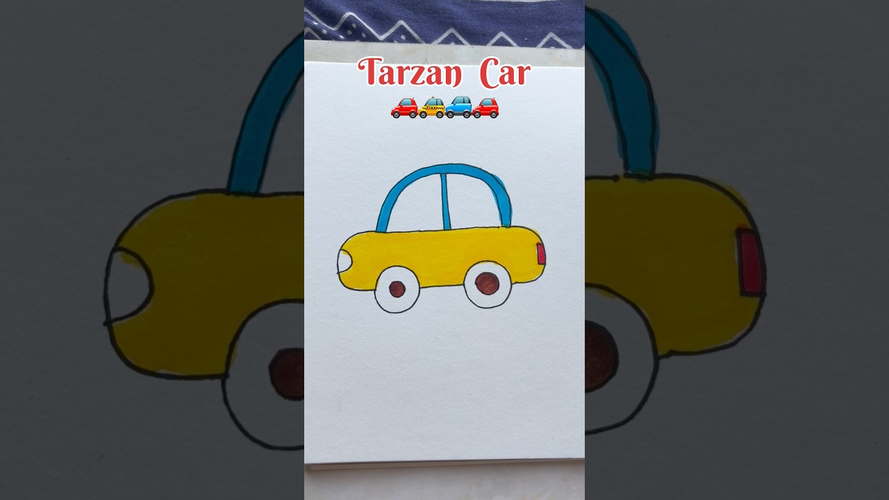 Tarzan Car 🚗 Drawing For Kids #shorts #ytshorts #youtubeshorts #car #kids #kidsvideo #viral