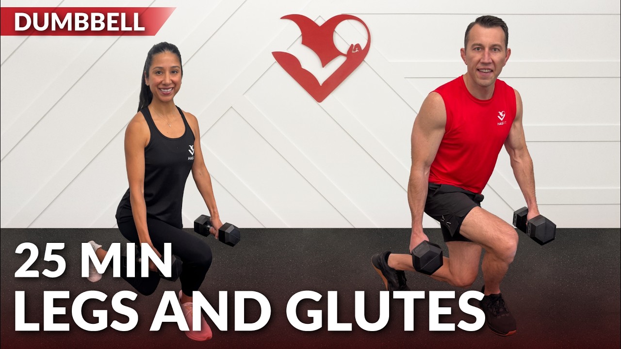 25 Min Legs and Glutes Workout with Dumbbells at Home Leg and Butt Lower Body Workout with Weights
