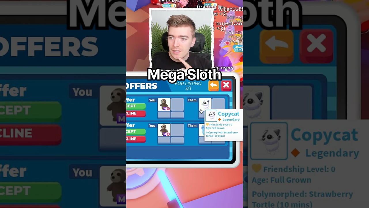 Trading MEGA SLOTH Before Adopt Me REMOVES IT! #adoptme #adoptmeroblox #roblox