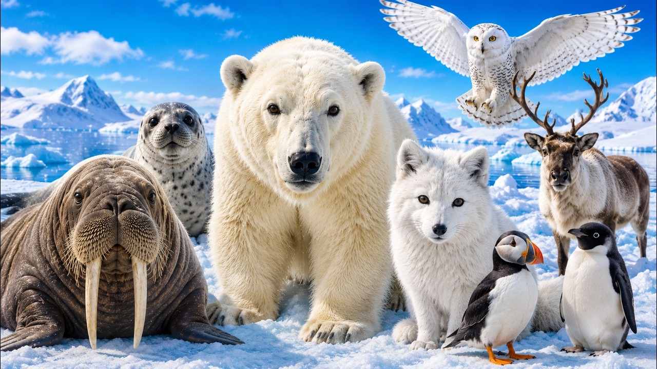 Learn 15 Arctic Animals for Kids 🐻‍❄️ | Real Arctic Animals Names and Pictures