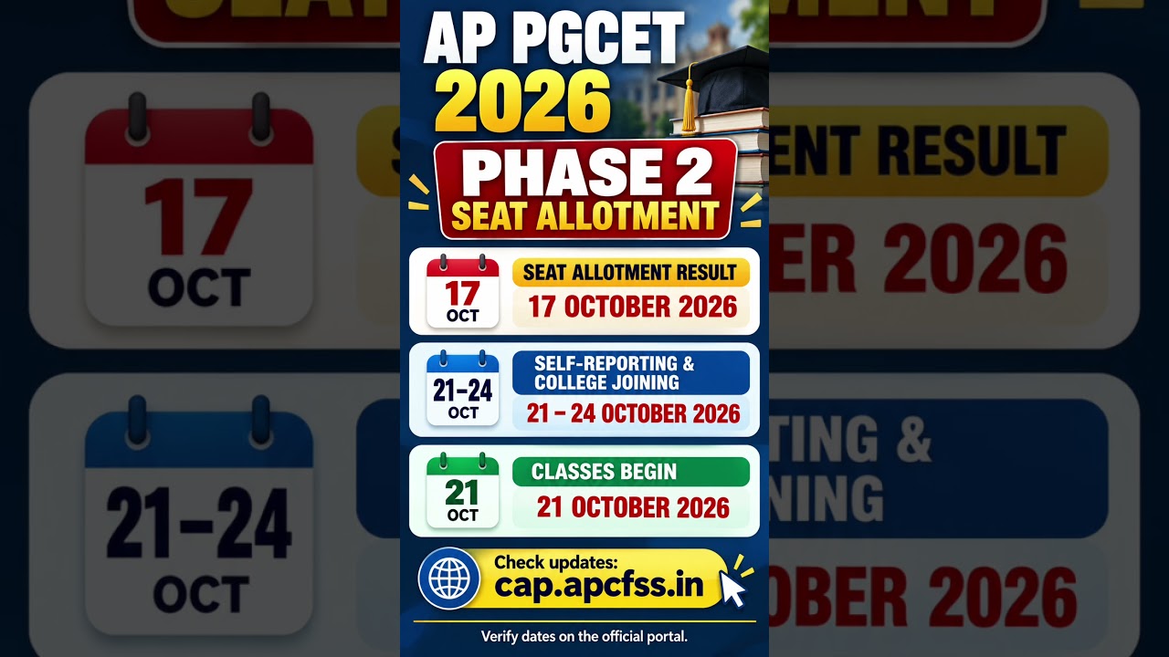 AP PGCET 2026: Second Phase Seat Allotment Results best carrercounselling