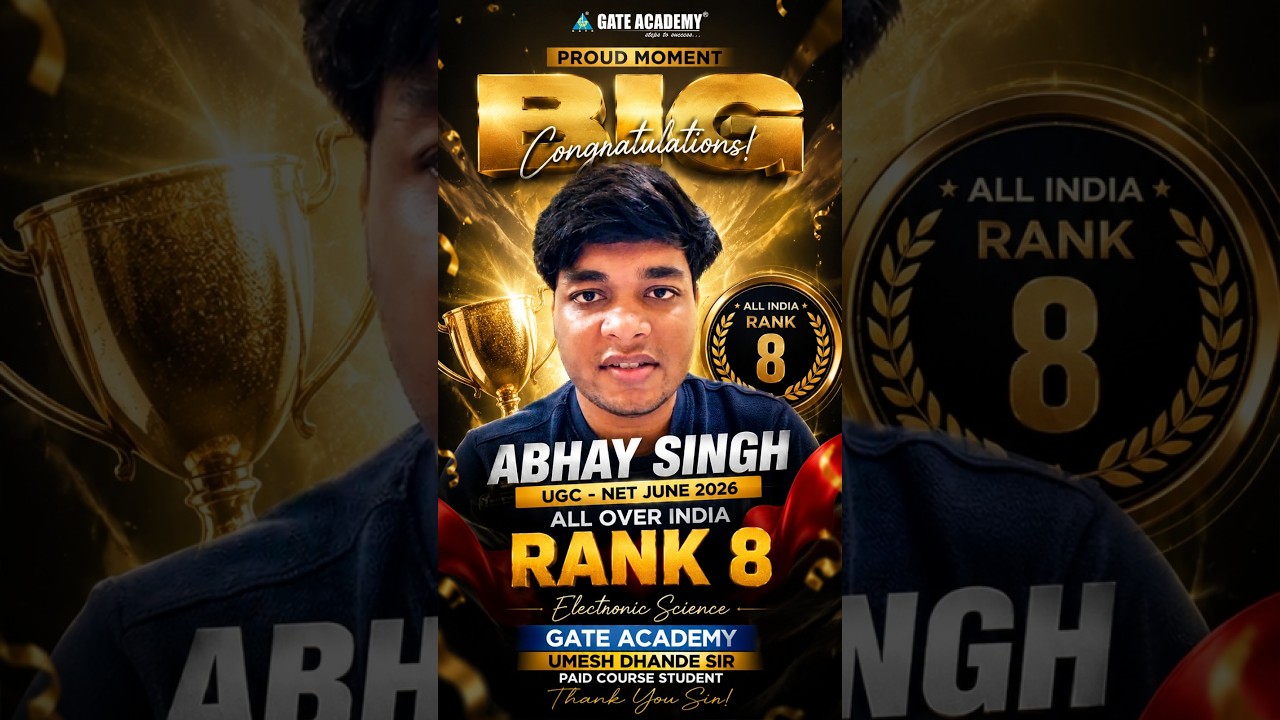 🎉Proud Moment! Abhay Singh Secures | All India Rank 8 in UGC NET June 2026 | Electronic Science** 🏆🔥