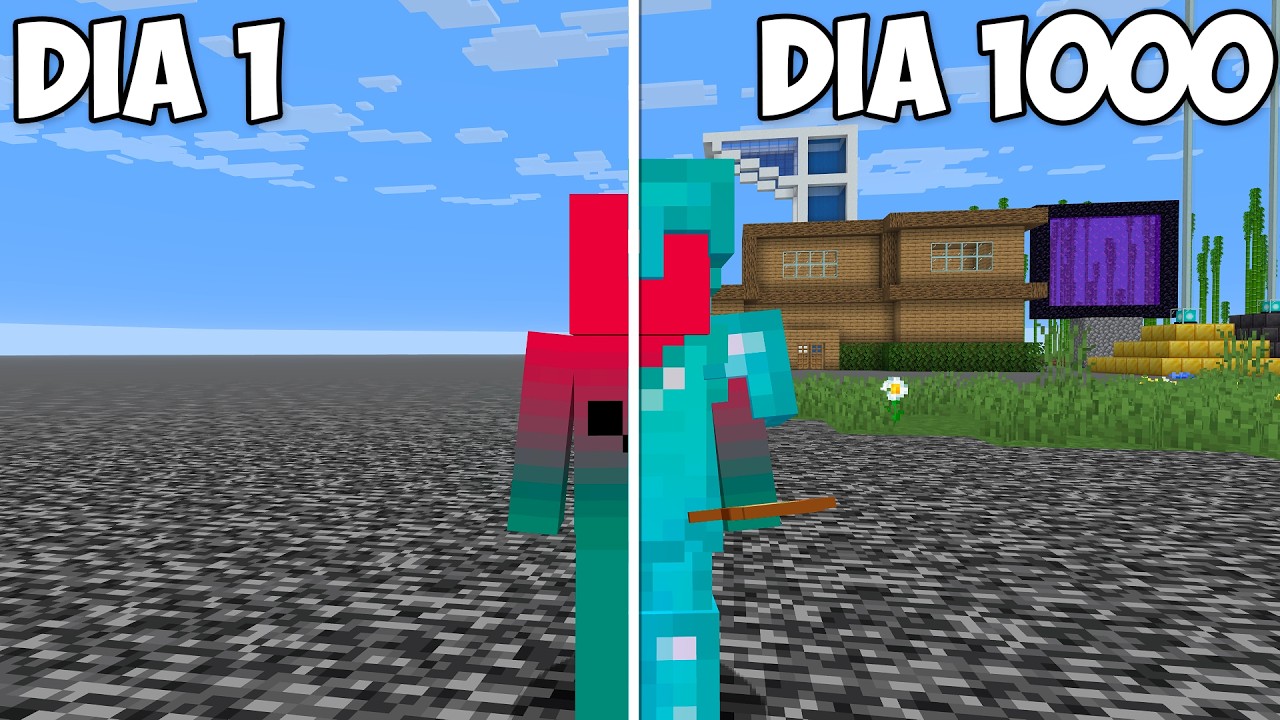 Sobreviví 1000 Días en SOLO BEDROCK