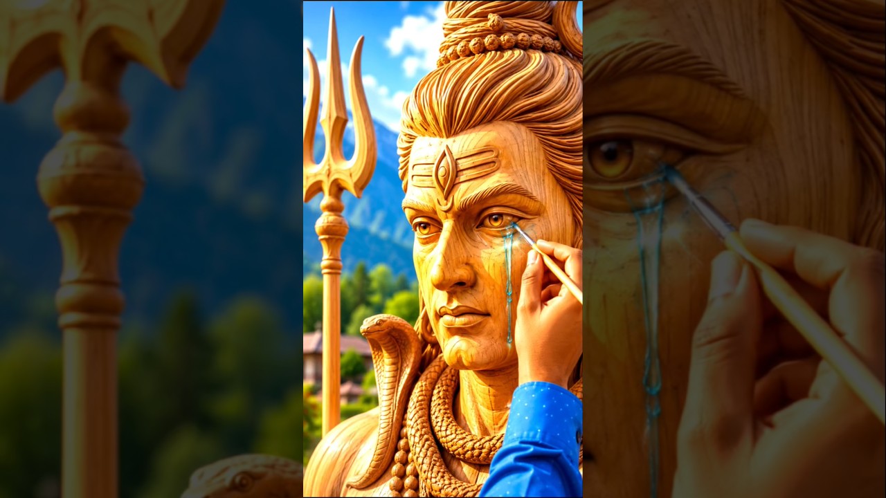 लकड़ी से प्रकट हुए महाकाल🙏 #woodcarving  #motivation #bhakti #shorts #trending #lordshiva