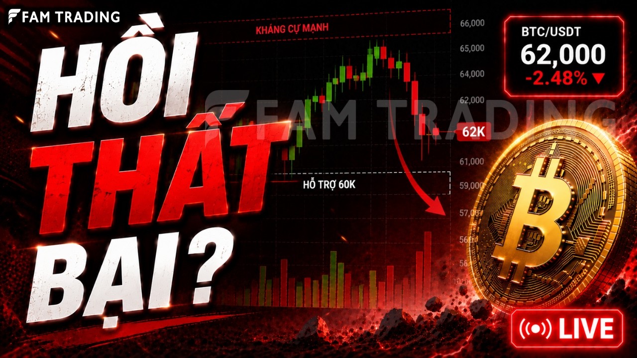 BTC HÔM NAY: 62K - HỒI THẤT BẠI? | Phân Tích Crypto Live