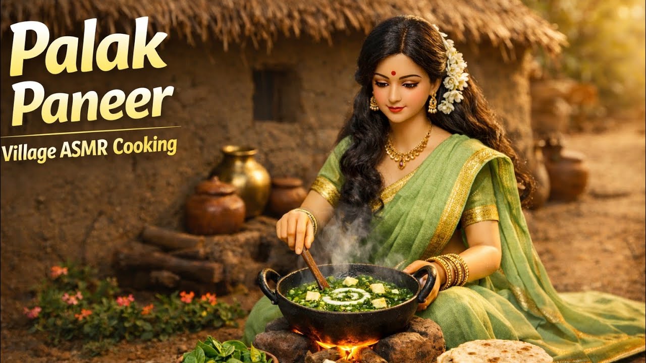 Mini Palak Paneer 😍 Village ASMR Cooking | Tiny Doll Kitchen Magic!