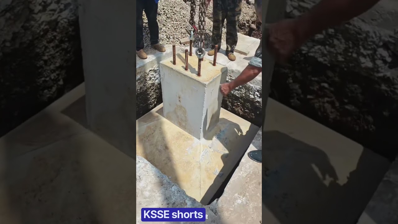 This Is How a Precast Foundation Is Installed 🏗️⚡ #Construction #Engineering