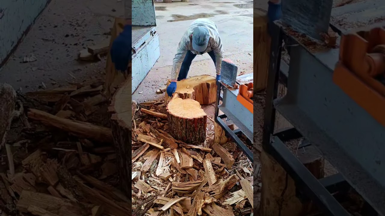 Crazy Log Splitting Skills 😳 #shorts #firewood #woodcutting