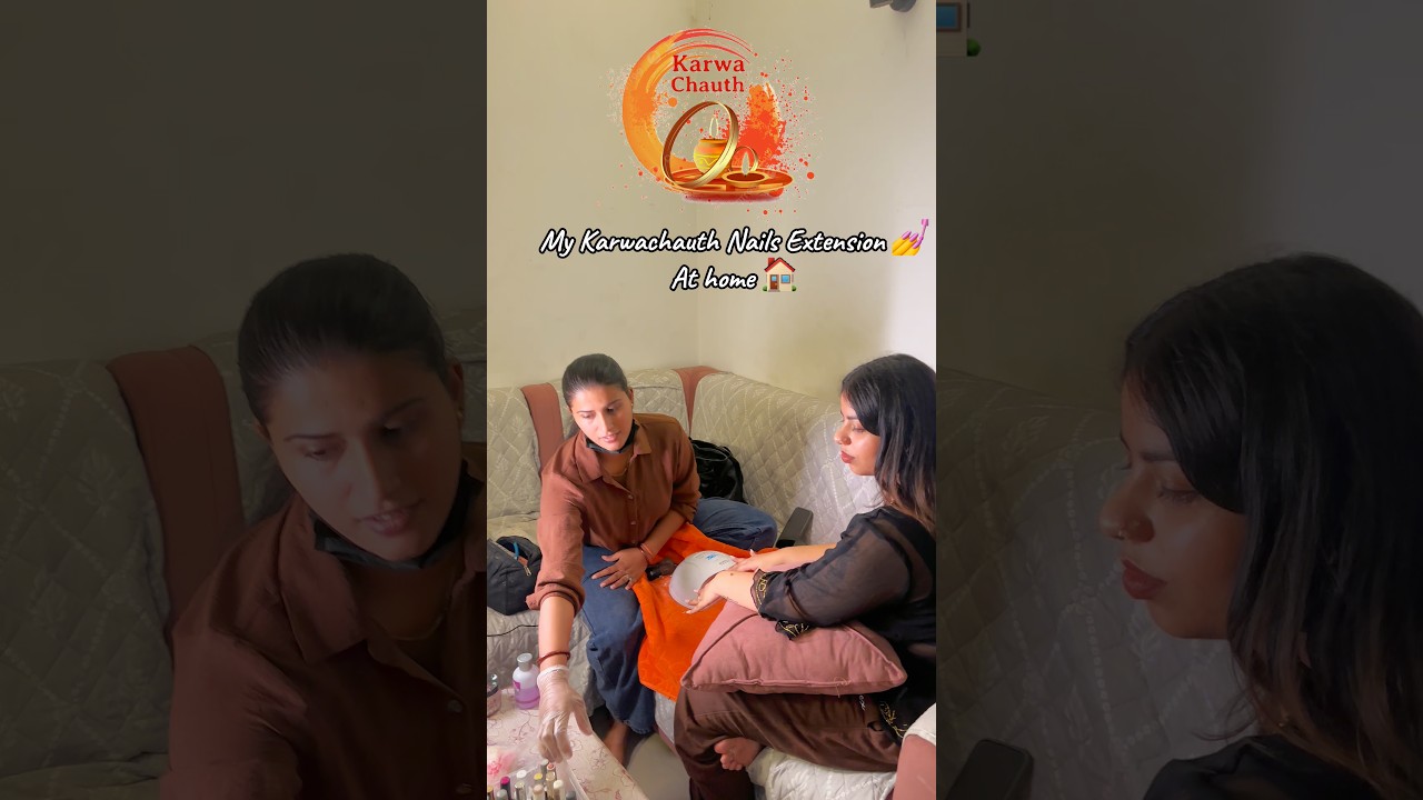 Mere nails extensions for karwachauth #karwachauth #marriage #trending #shorts #shortvideo #trend