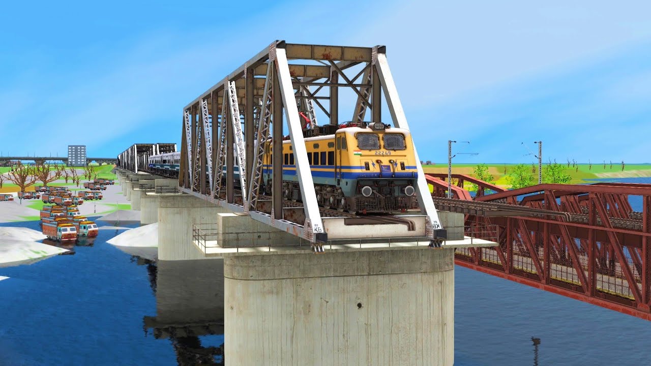 Trains vs Broken Bridge | Train Crash on Bridge – Train Simulator Indian Railways