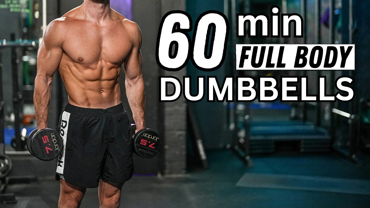 60 Min FULL BODY DUMBBELLS Workout | No Repeat | Rowan Row