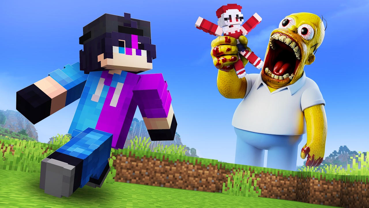 JUGAMOS UN MOD DE HOMERO HAMBRIENTO EN MINECRAFT | Los Simpson Horror Mod
