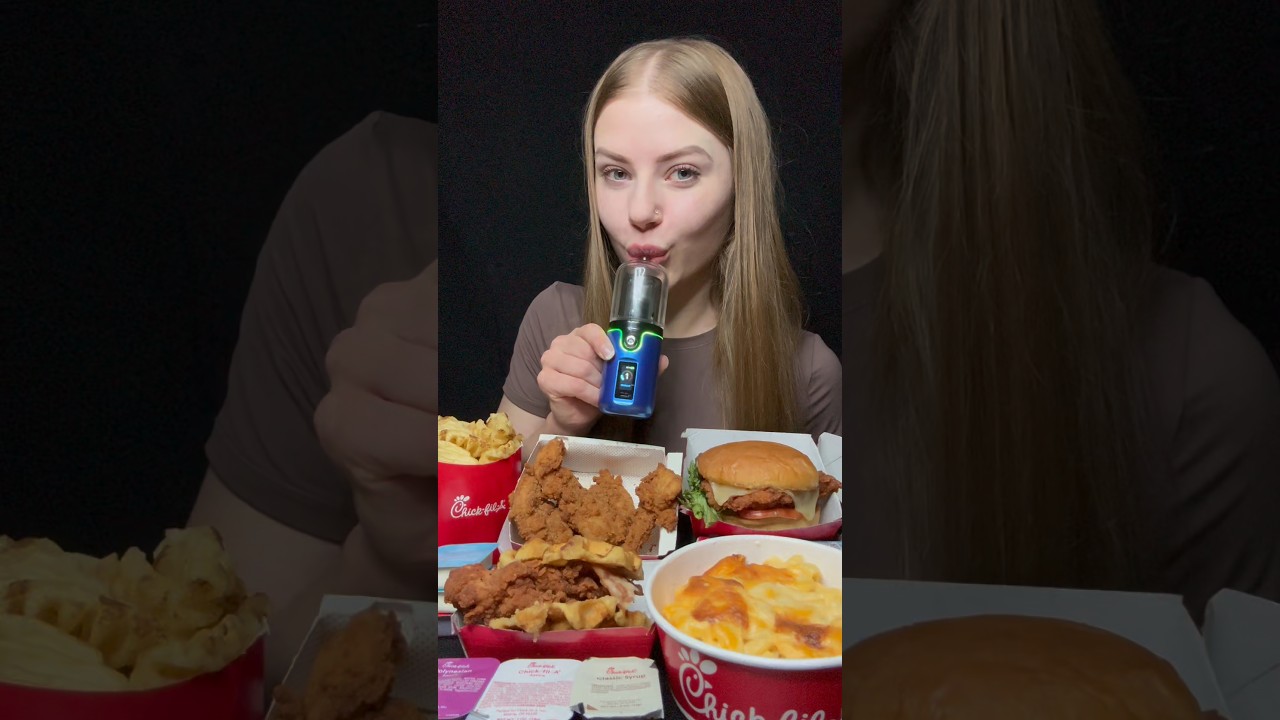 Chick-fil-A Mukbang!! #shorts