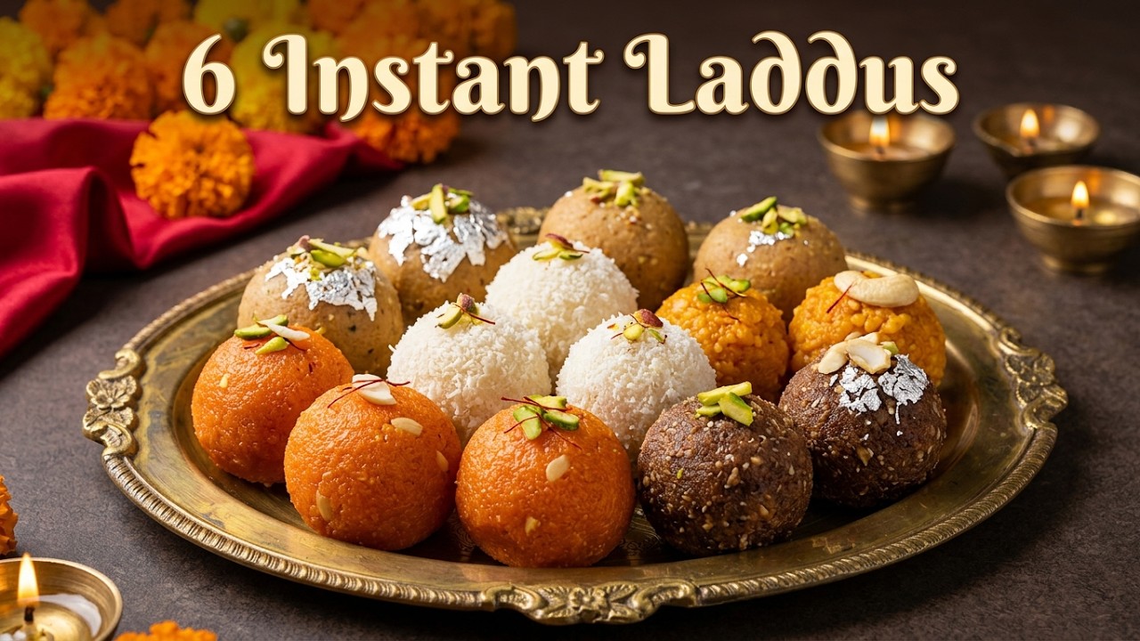6 Easy Ladoo Recipe | Instant Laddu Recipes |Simple Ladoo Recipe | Quick & Easy Indian Sweets Recipe