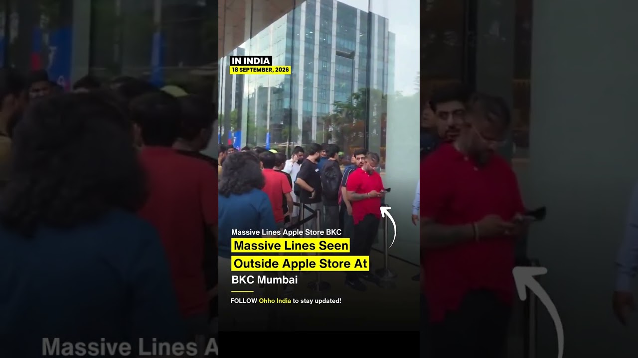 Apple Craze! Massive Lines Seen Outside Apple Store at BKC Mumbai 📱🔥 #shorts #youtubeshorts