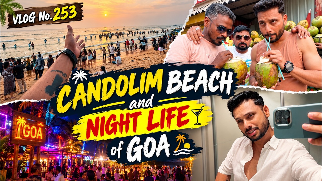 Candolim Beach and Night Life of Goa | Vlog No 253 #shreemanlegend #manimeow #bandhilki  #dailyvlog