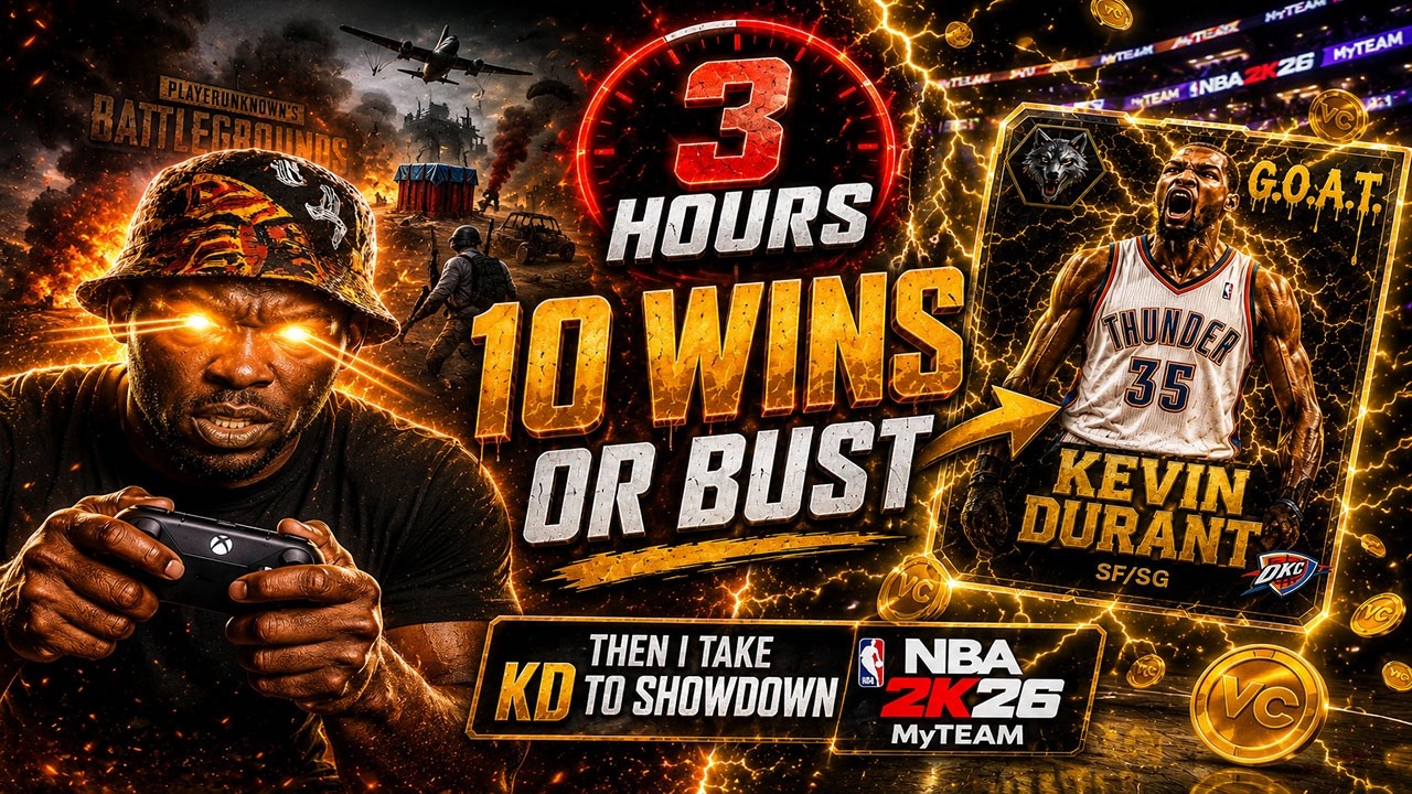 I HAVE 3 HOURS TO WIN 10 GAMES IN PUBG THEN TAKE G.O.A.T KD TO SHOWDOWN 😤🔥