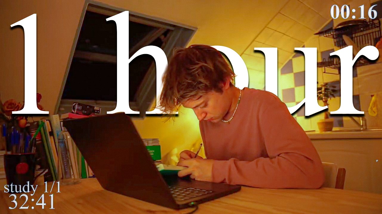 LIVE-Late Night 🌕 | 1-HOUR study with me in Paris 📚🌊 wave sounds