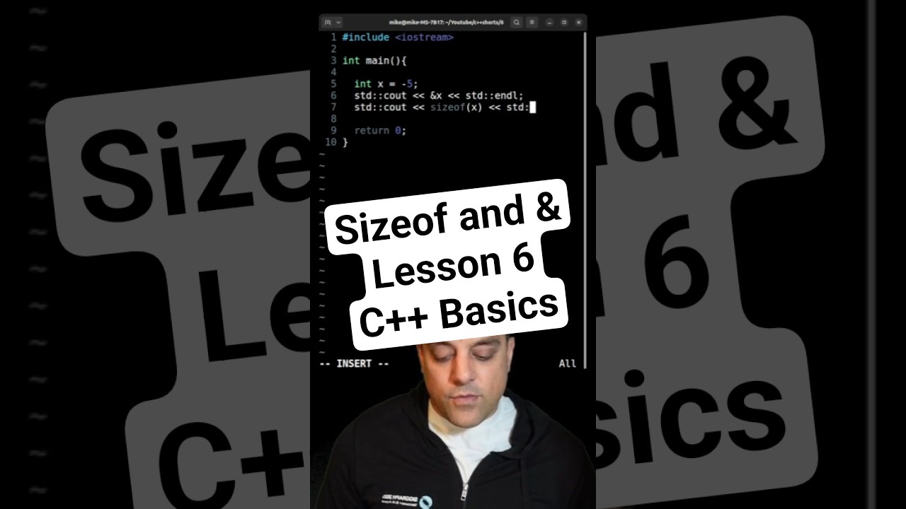 Understanding C++ Variables -  sizeof and addressof  [Learn C++ Shorts Lesson 6]