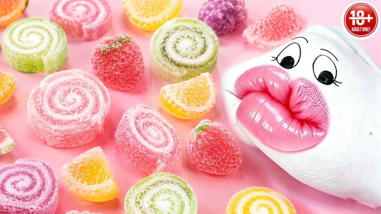 ASMR hand mukbang |Pear syrup lollipop | Cola ice cream | Big strawberry chocolate#asmr