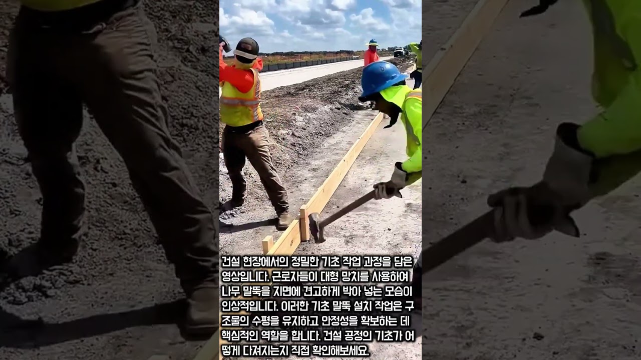 기초 말뚝 설치 현장 #worker #process #construction #foundation #civilwork