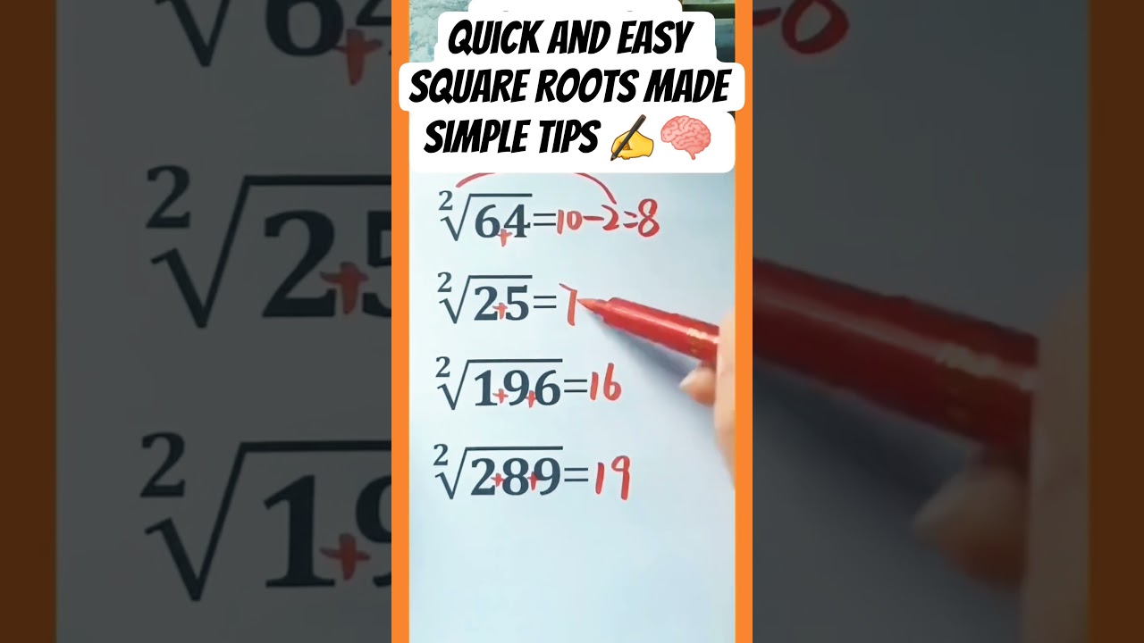square roots made simple🧠🧠 #maths #mathematics #eduation #shortsfeed #shorts #school