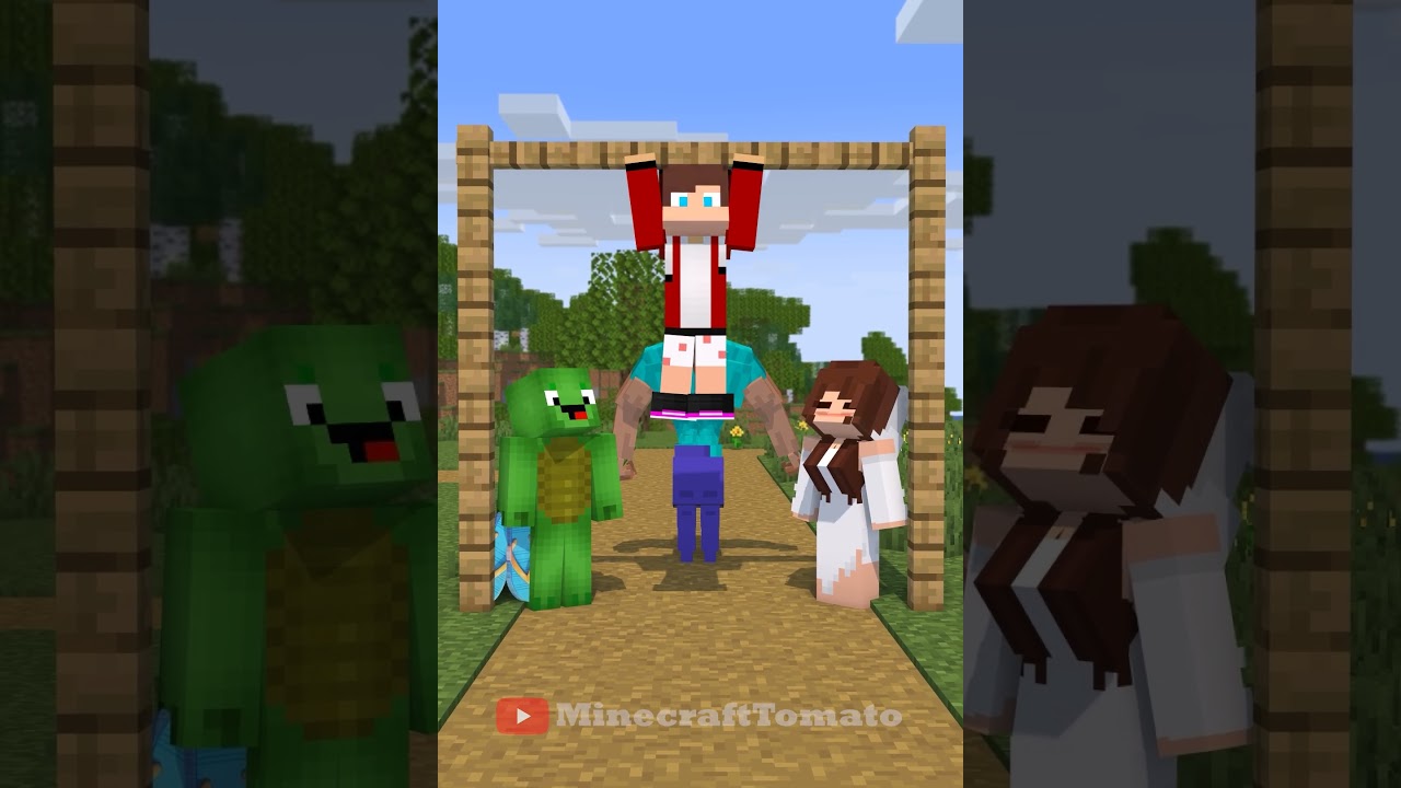 JJ vs Buff Herobrine Muscle Ups 🤯😍 - MAIZEN Minecraft Animation