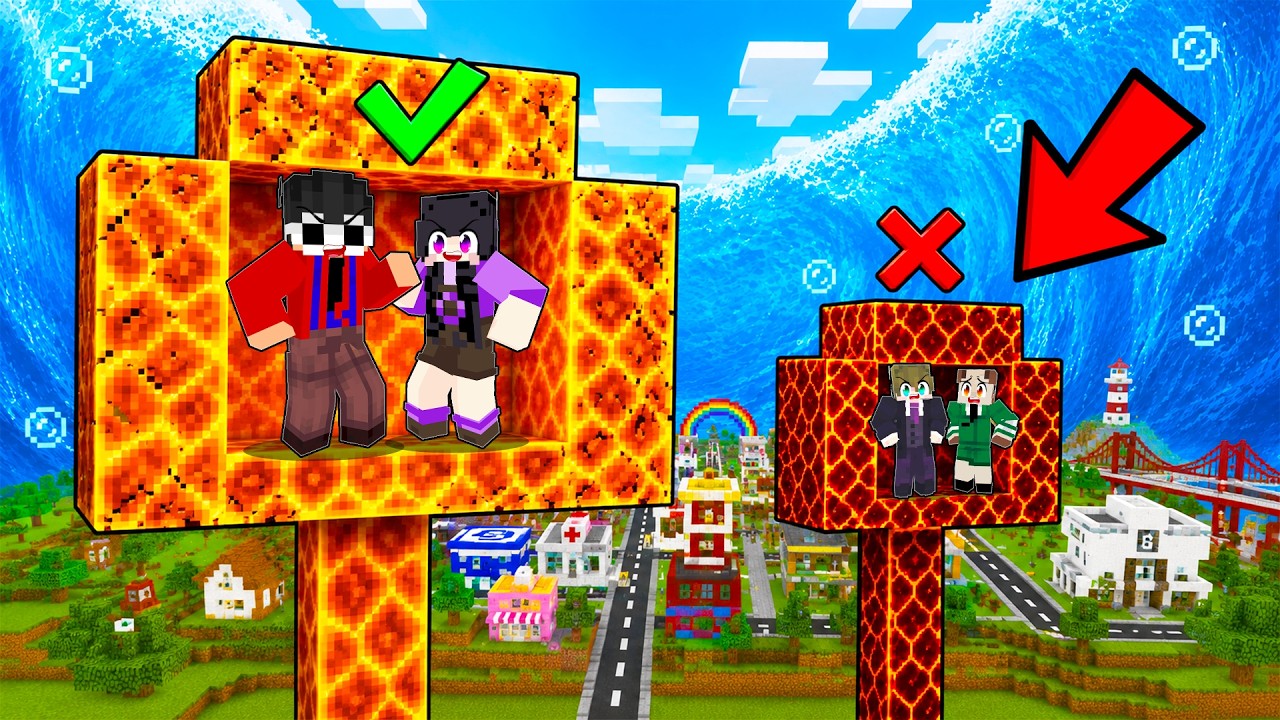 LAVA TREE vs TSUNAMI Battle In Minecraft!
