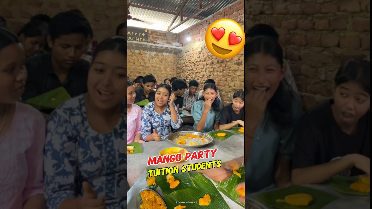 Mango party with tuition students🥳🥭 #assameseminivlog #tuition #mango #party #students #fyp #vlog