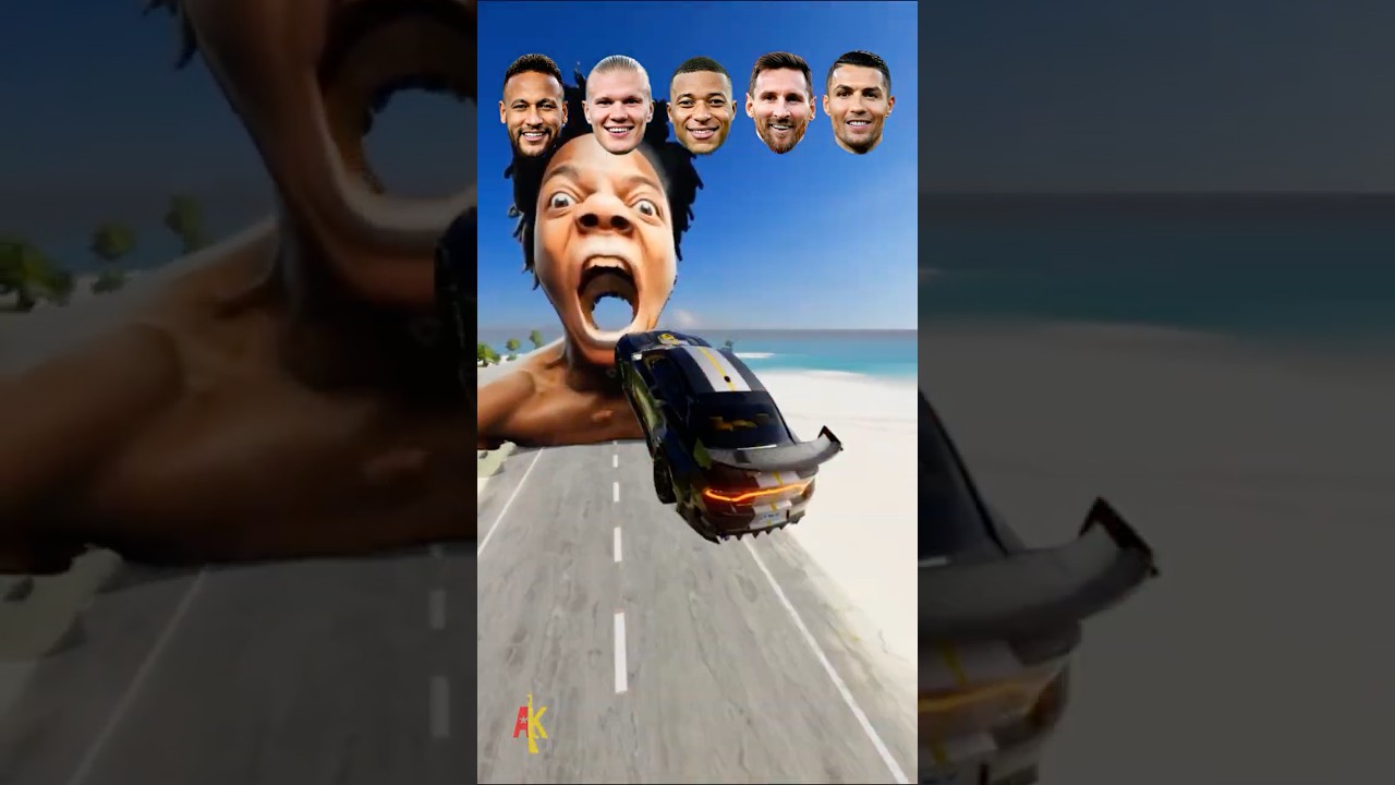 CR7 Cars vs Messi Cars 🚘 Penalty IShowSpeed Character Challange ⚽️ #beamngdrive #simulator #shorts