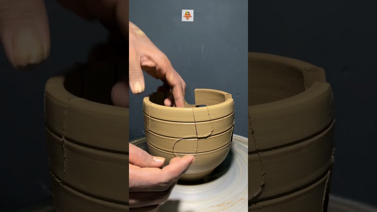 Clay pot cutting for #satisfying #pottery #viral #trending #video