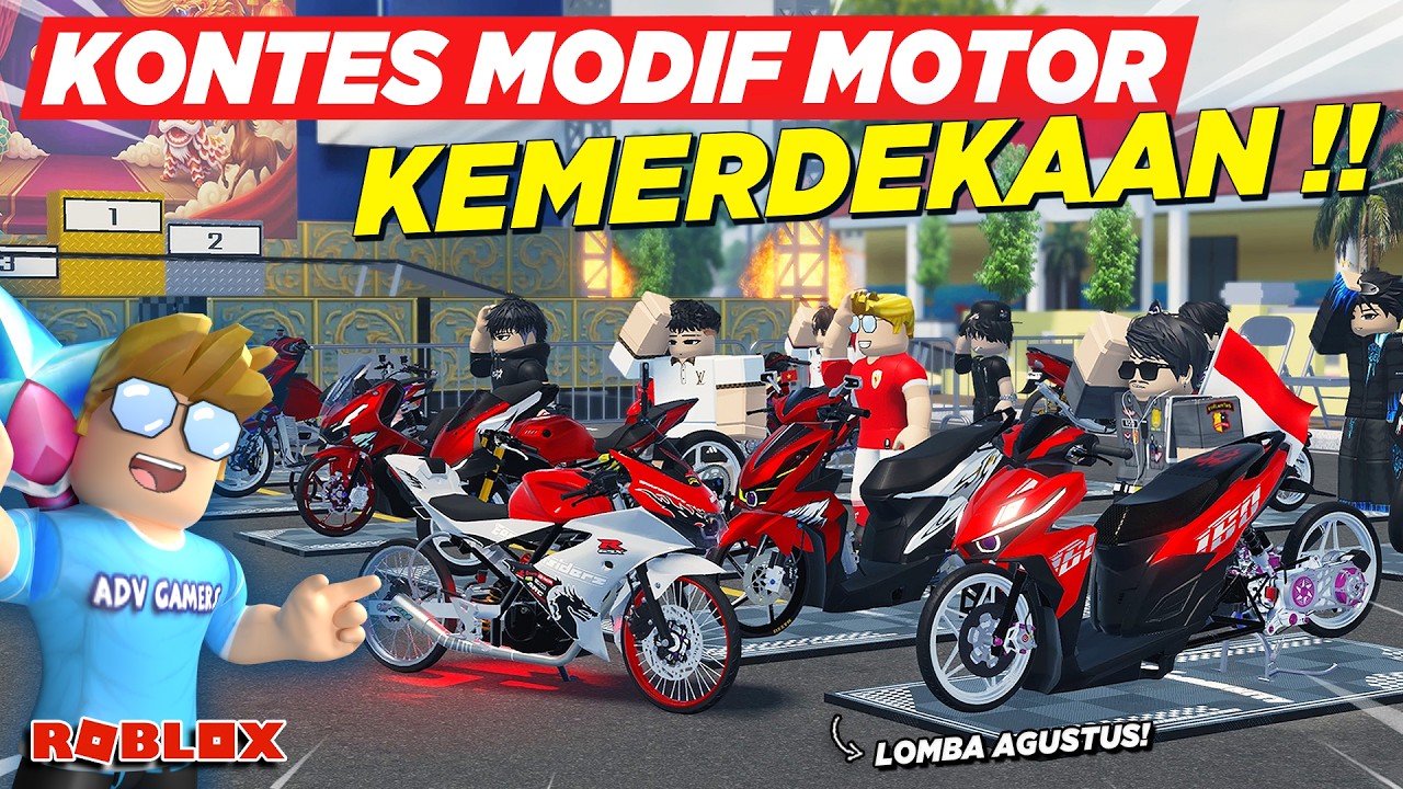 KONTES MODIFIKASI MOTOR DRAG SPESIAL KEMERDEKAAN DAN LOMBA 17 AGUSTUS !! ROLEPLAY RDID - Roblox