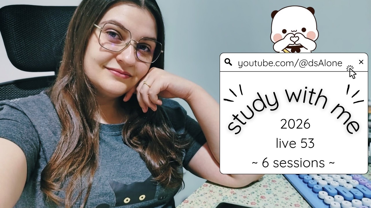 study with me ⁞ estude comigo ⁞ focus on the goal 🧠👩🏻‍⚕️🩺 ⁞ 6 sessions ~ 8h ⁞ live 53 ⁞ 2026