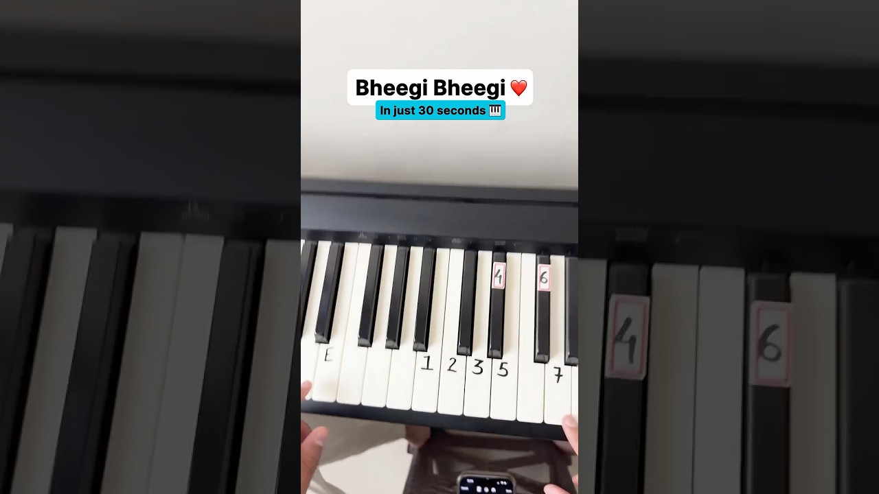 Bheegi bheegi - Simple Tutorial #shorts #piano