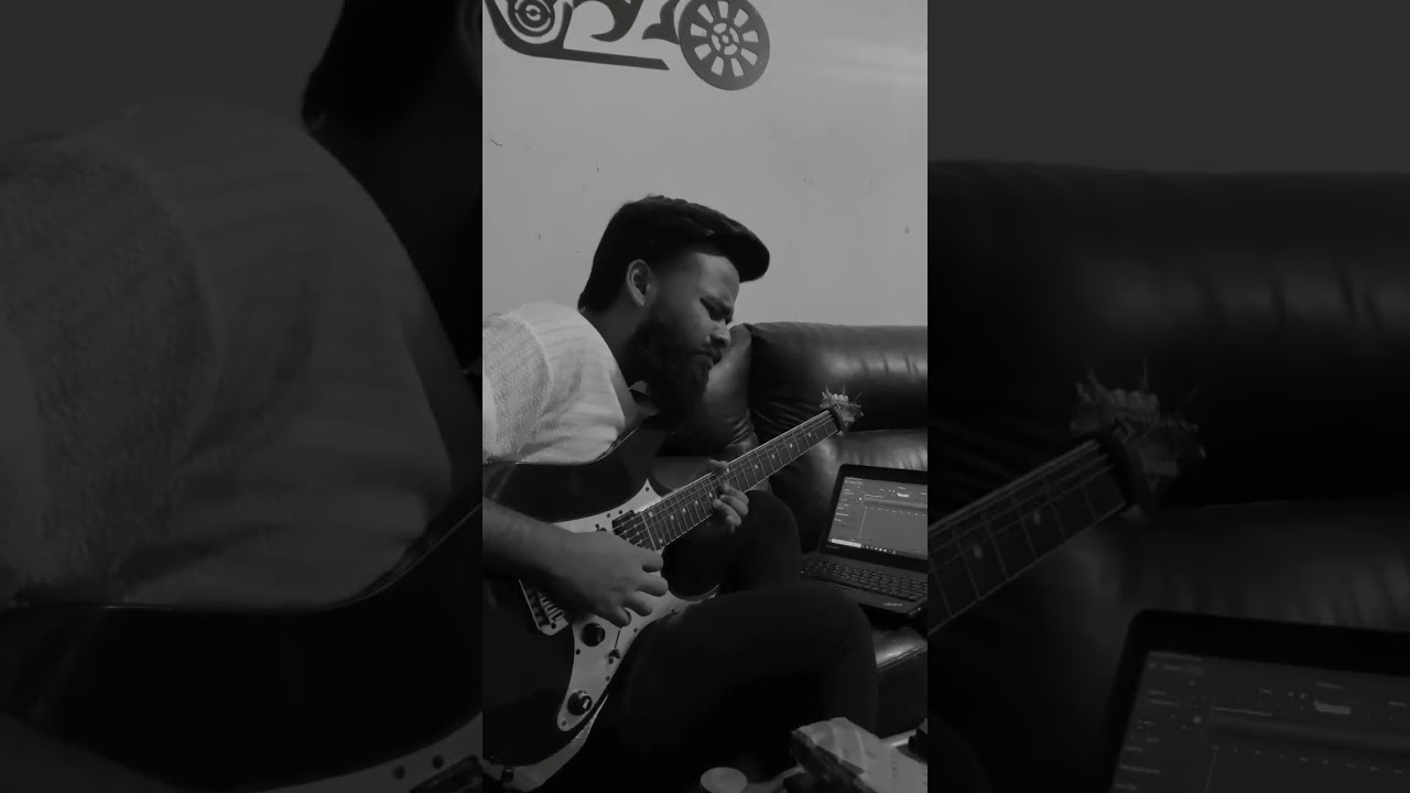 one take free style on A minor melodic backing track electric guitar #jamtrack #shorts #guitar