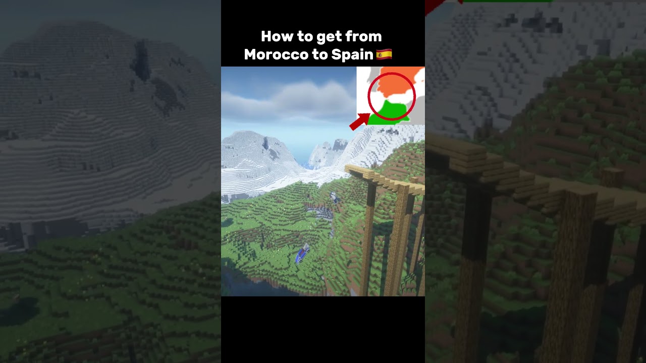 How to get from Morocco to Spain 🇲🇦➡️🇪🇸 #shorts #minecraft #gaming