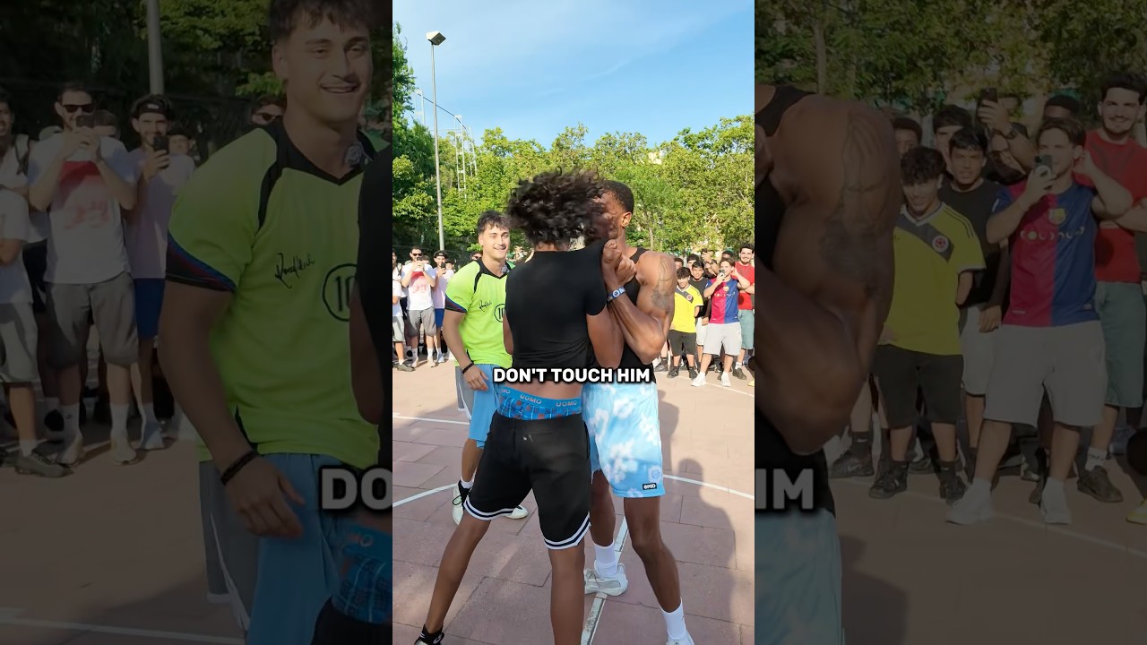 1v1 Sensei Had To Show 100Pound how to Deal With Spain’s HOOD!😈 #basketball #streetball #mk