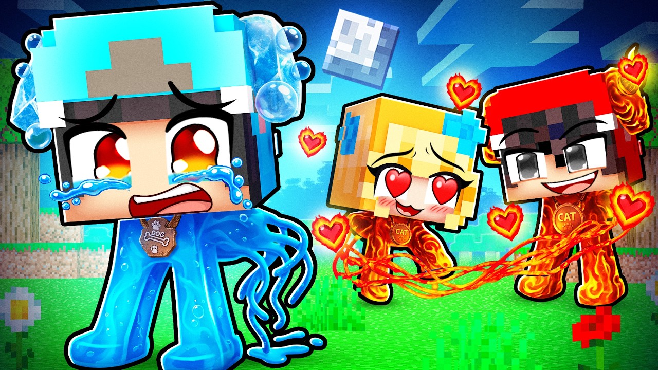 Omz Water DOG REJECTED by Fire Cat Love Story in Minecraft!