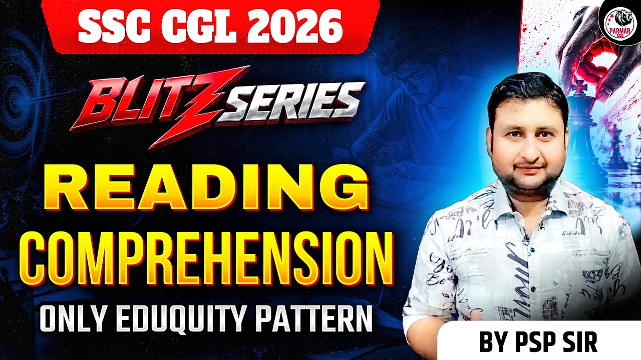 READING COMPREHENSION ONE SHOT | BLITZ SERIES ENGLISH BY PSP SIR | SSC CGL & ALL OTHER EXAMS