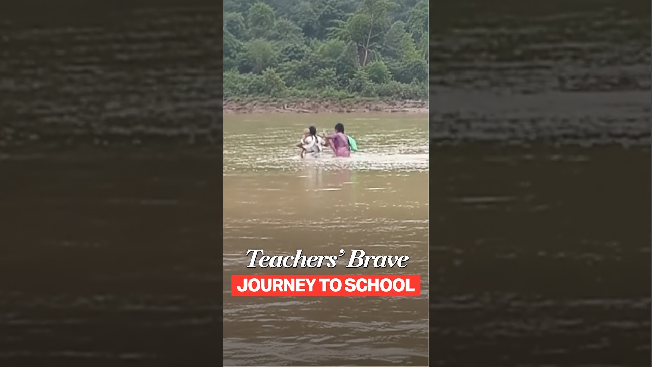 Chhattisgarh Teachers Brave Swollen River And 3 Km Trek To Reach Remote School