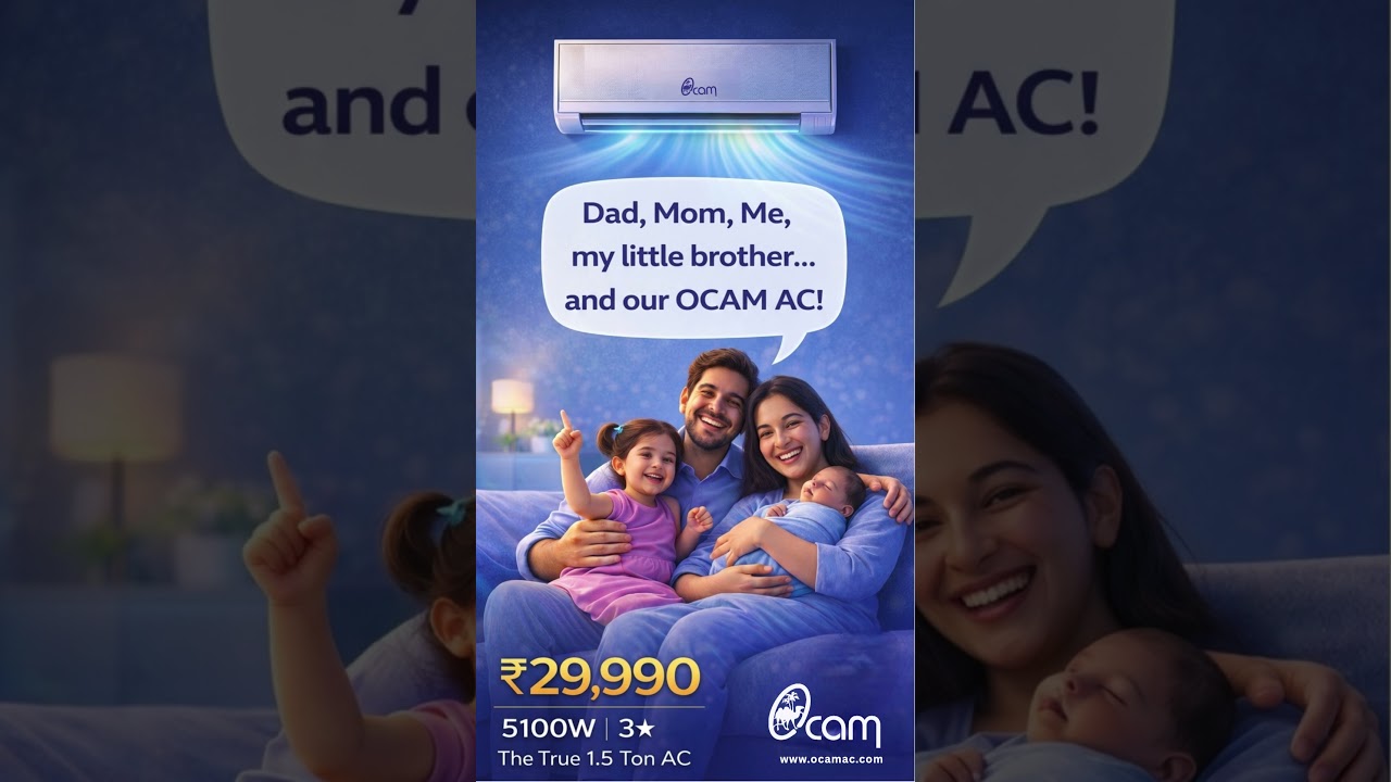 Airconditioners Ocam Brand Rs 29990/ 1.5 ton 5100 watts Power-cooling