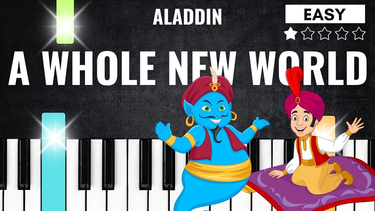 A Whole New World - Aladdin | EASY PIANO TUTORIAL FOR BEGINNERS - Piano Lesson Easy