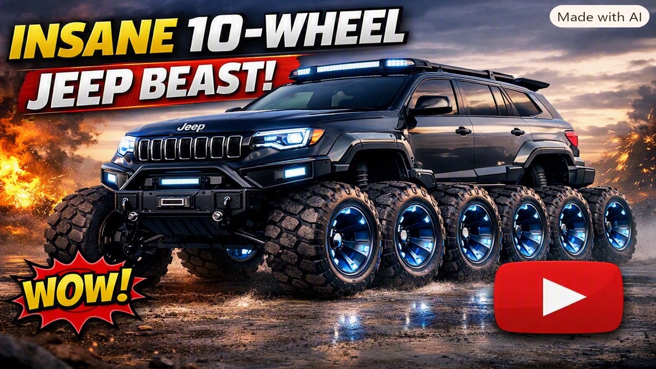INSANE 10‑WHEEL JEEP BEAST — The Future of Off‑Road Power!